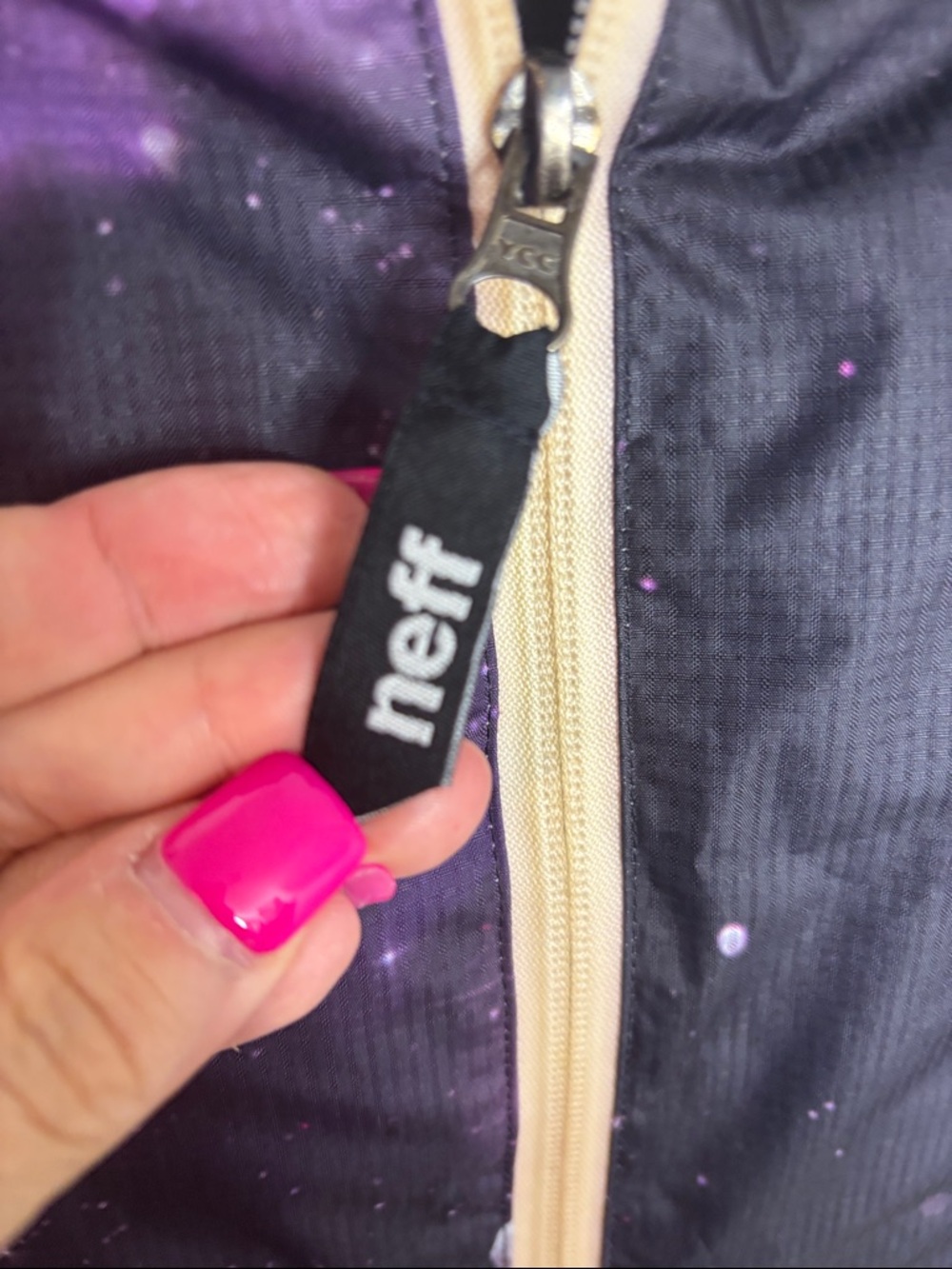 Neff Purple and Black Astronaut Graphic Windbreaker Size Medium - Picture 7 of 12